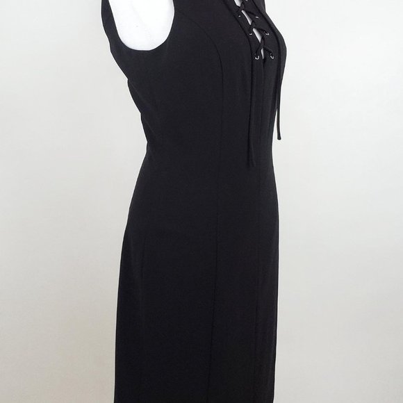 1. State Lace Up Black Dress | Bodycon Pencil Dress 8155947 - Picture 3 of 7